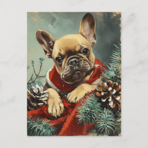 Carte Postale Noël des Bulldog français