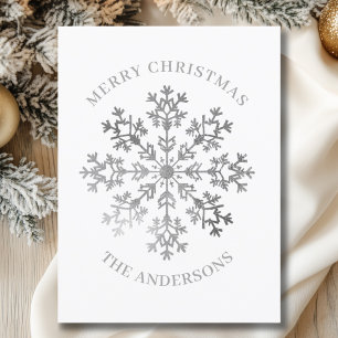Carte Postale Noël des flocs à neige en argent