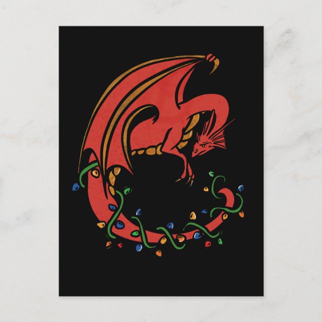 Carte Postale Noël du dragon (Devant)
