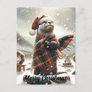 Carte Postale Noël écossais Otter Noël