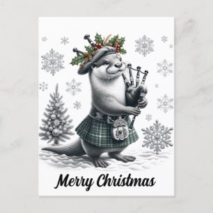 Carte Postale Noël écossais Otter Noël