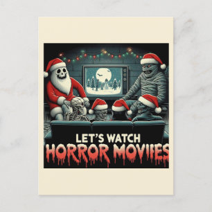 Carte Postale Noël Éffrayant Rétro Horreur Movies Amis