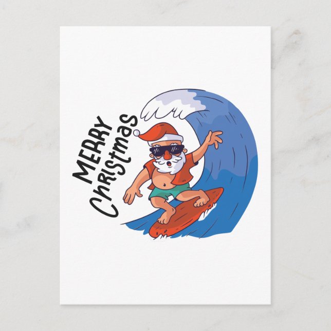 Carte Postale Noël en juillet Card Classic Round Sticker (Devant)