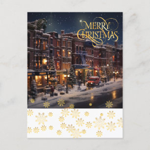 Carte Postale Noël en ville.