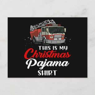 Carte Postale Noël Funny Pompiers pyjama Pompiers Noël