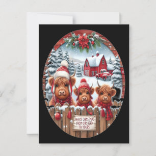 Carte Postale Noël Highland Cow Bubblegum 2025