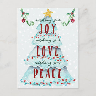 Carte Postale Noël Joie Amour et Paix