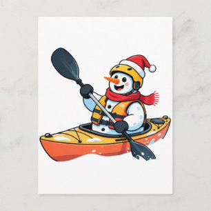 Carte Postale Noël Kayakiste Noël 2026 Vacances Sport d'eau