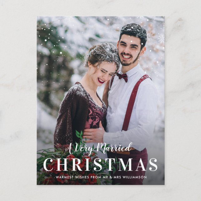 Carte Postale NOËL MARIÉ | noël de l'écriture tendance (Devant)