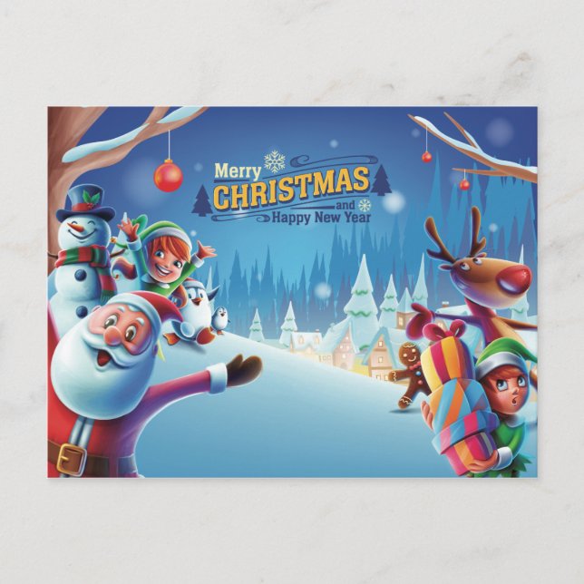 Carte Postale Noël mignon (Devant)
