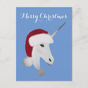 Carte Postale Noël mignon Unicorn Vacances magiques