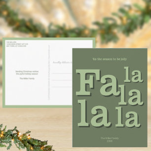 Carte Postale Noël Moderne Simple Minimaliste Fa La Vert