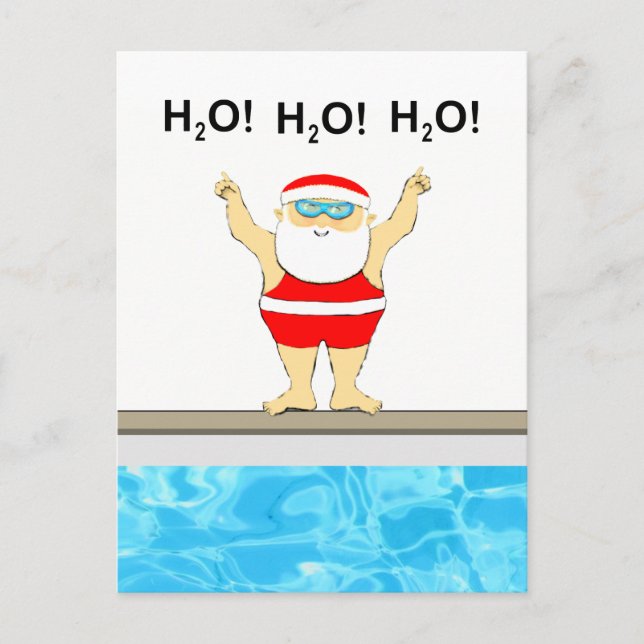 Carte Postale Noël natation (Devant)