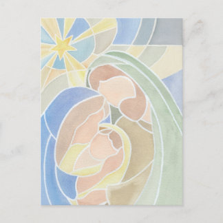 Carte postale Noël Nativité Watercolor