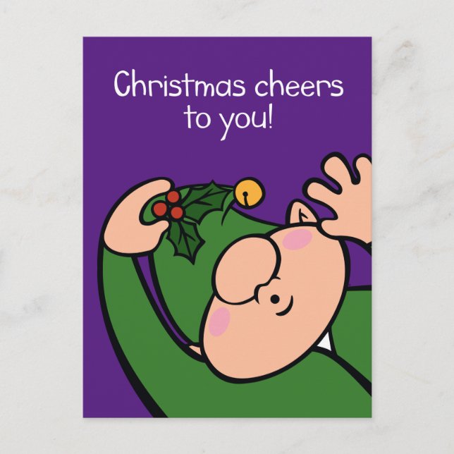 Carte postale Noël Naughty Elves Mistletoe (Devant)
