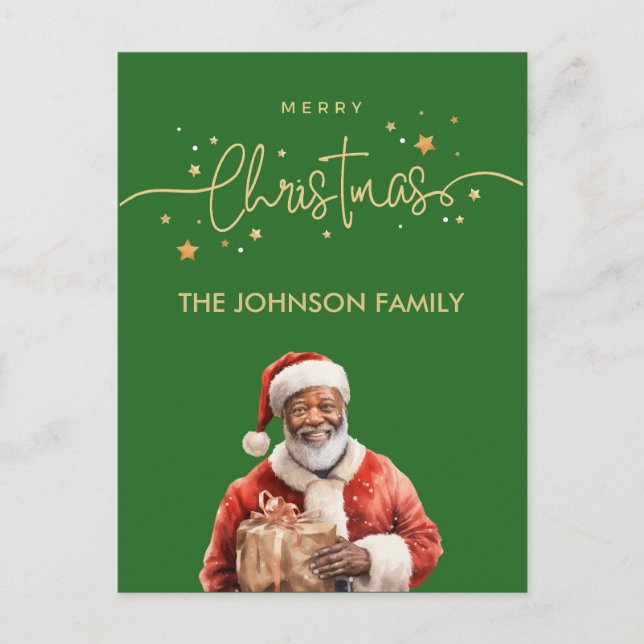 Carte Postale Noël noir du Père Noël africain (Devant)