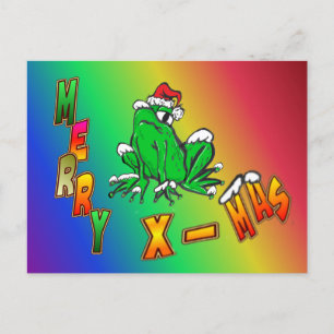 Carte postale Noël Père Noël Frog Joyeux Noël