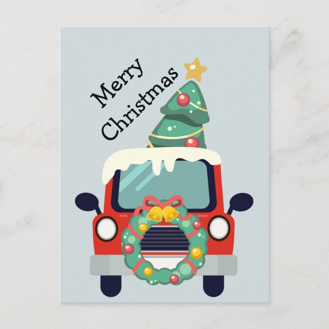 Carte Postale Noël Personnalisé À L'Intérieur Du Véhicule Camion (Devant)