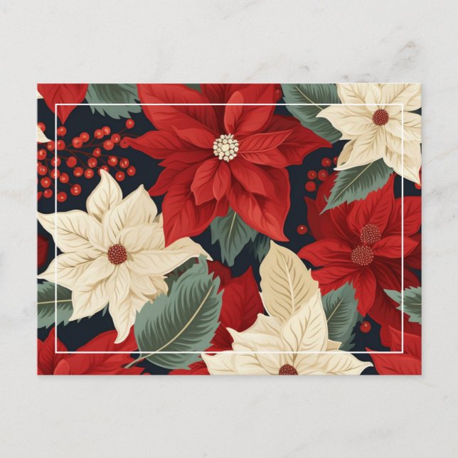Carte Postale Noël Poinsettia (Devant)
