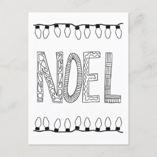 Carte postale NOEL pour le plaisir de coloriage