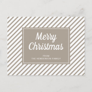 Carte Postale Noël rayé taupe moderne