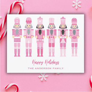 CARTE POSTALE NOËL ROSE NUTCRACKERS