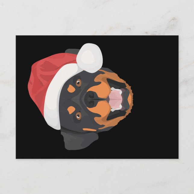 Carte Postale Noël Rottweiler (Devant)