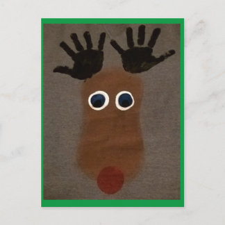 Carte Postale Noël Rudolph le renne à nez rouge