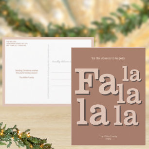 Carte Postale Noël simple minimaliste moderne Fa La Mocha