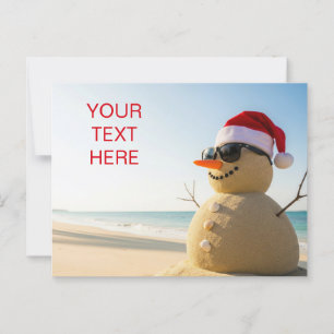 Carte Postale Noël tropical snowman