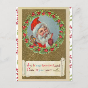 Carte Postale Noël victorien rétro Père Noël