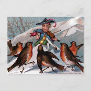 Carte Postale Noël victorien vintage