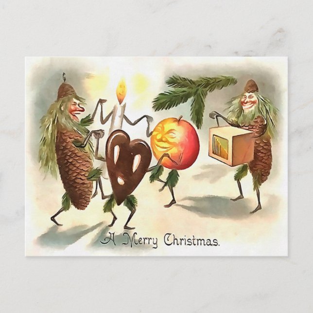 Carte Postale Noël victorien vintage (Devant)