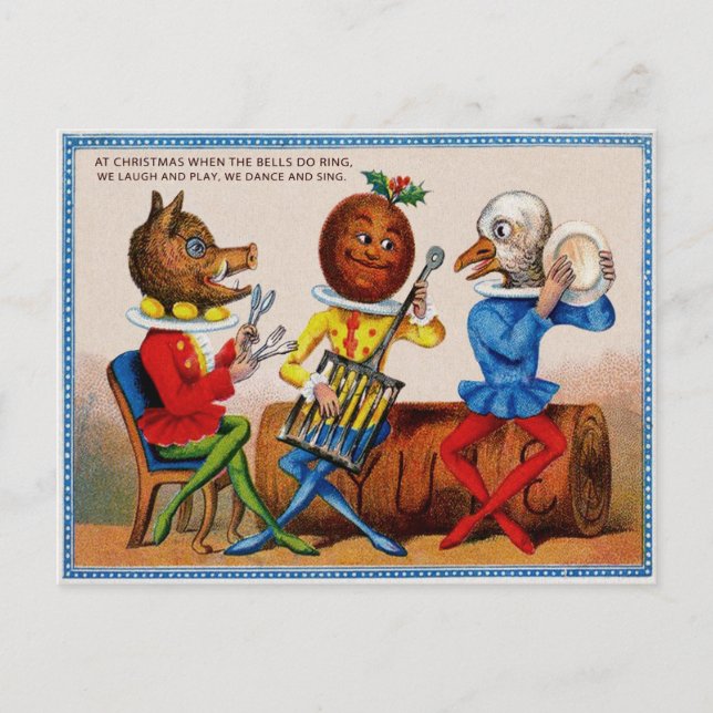 Carte Postale Noël victorien vintage (Devant)