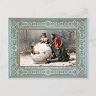 Carte Postale Noël victorien vintage