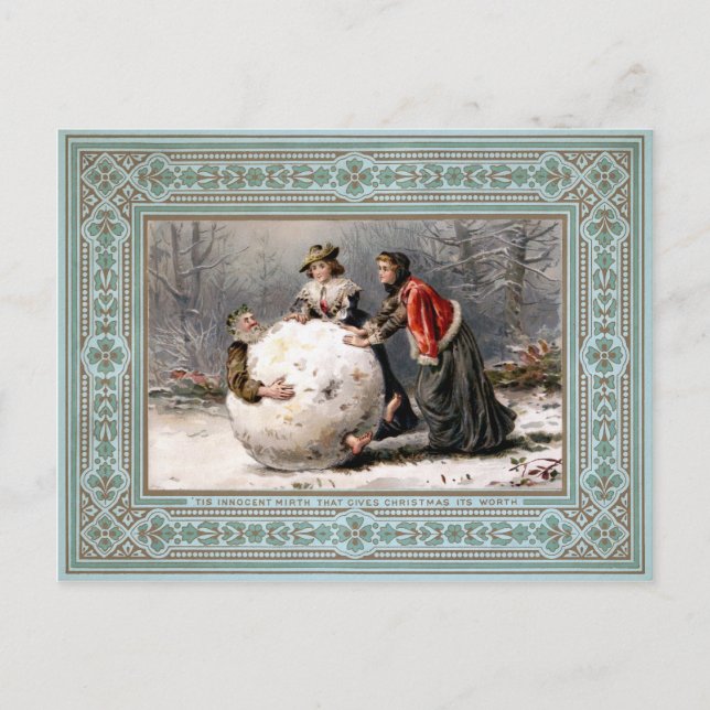 Carte Postale Noël victorien vintage (Devant)