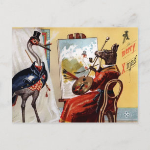 Carte Postale Noël victorien vintage