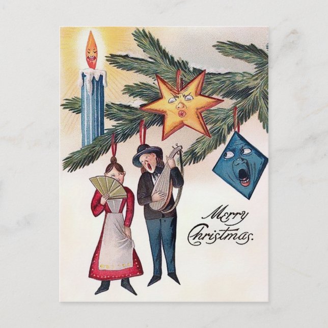 Carte Postale Noël victorien vintage (Devant)