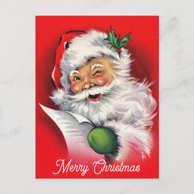 Carte Postale Noël Vintage Père Noël (Devant)