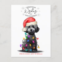 Noël Voeux Chien Chiot Baisers Joli Animal Personn