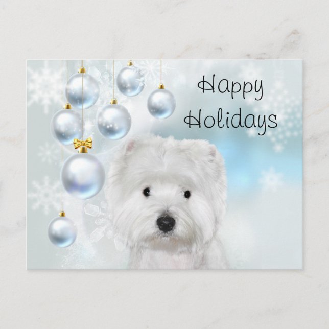 Carte Postale Noël Westie (Devant)