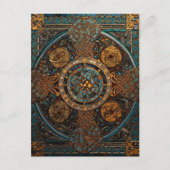 Carte Postale Noeud celtique coloré (Devant)