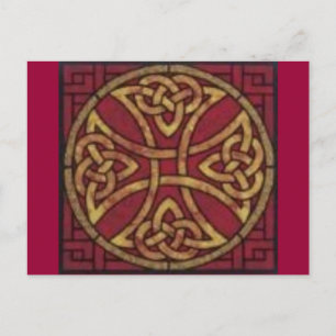 Carte Postale Noeud celtique rouge et or