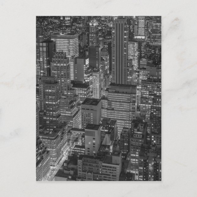 Carte Postale Noir blanc New York City Skyline (Devant)