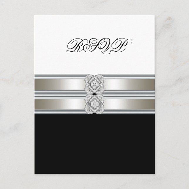 Carte postale noir blanc RSVP (Devant)
