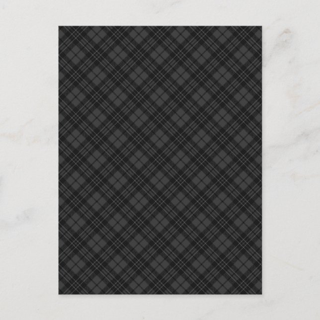 Carte Postale Noir blanc tartan plaid hiver Noël motif (Devant)