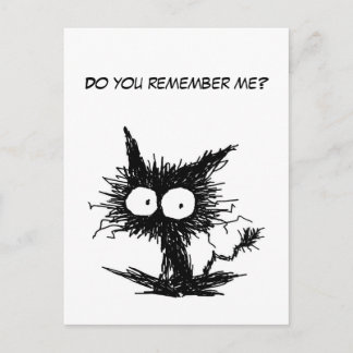 Carte Postale Noir Chat Kitten GabiGabi