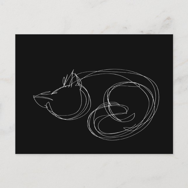 Carte postale Noir Chat Oneliner (Devant)