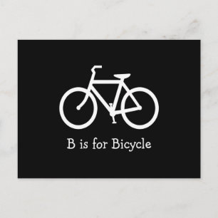 Carte Postale Noir et blanc B est pour vélo