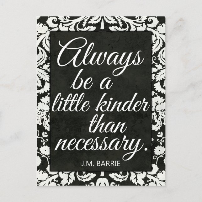 Carte Postale Noir et blanc Damask Kindness (Devant)